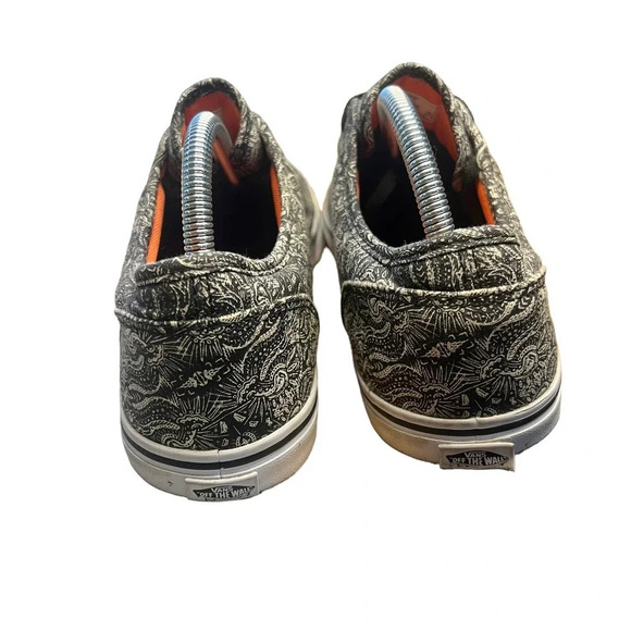 VANS‎ Atwood Low Paisley Henna Black white Canvas Sneakers Women's Size 11 - Picture 6 of 9